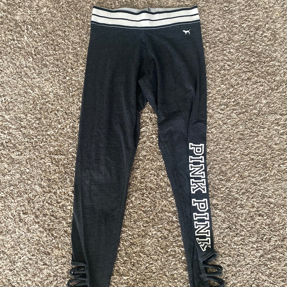 Grey Victoria Secret (Pink) Criss Cross leggings